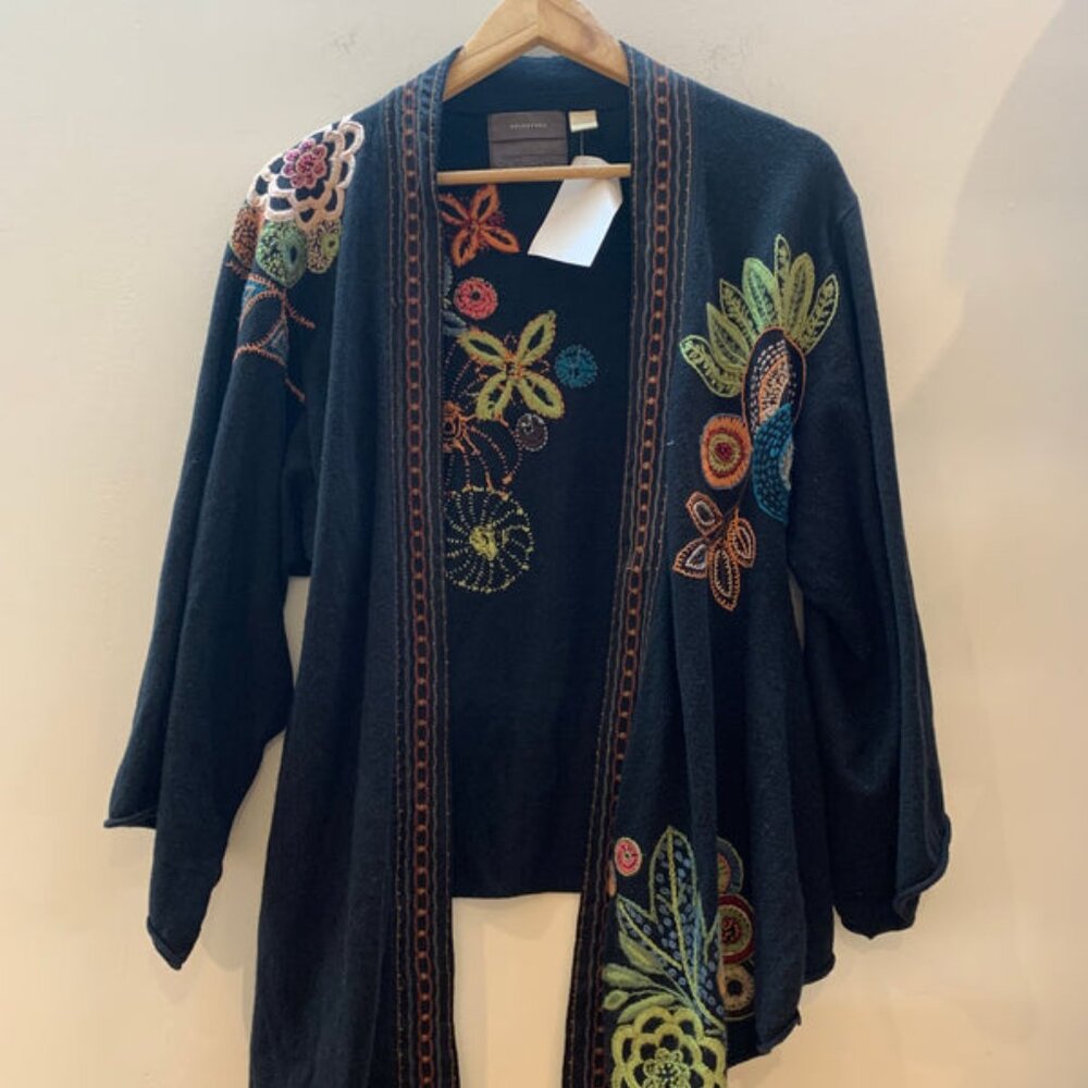 Guinevere Anthropologie Floral Stitched Cardigan - Size Medium